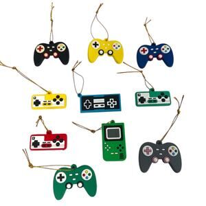 Set of 10 Retro Video Game Controller Ornaments Gaming Christmas Tree Décor New